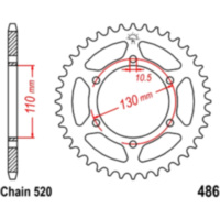 JTR486.46 Rear sprocket 46 tooth pitch 520 JTR48646