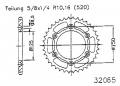 Esjot K50-32065-50 KeRa, Kettenblatt, Zahnrad Stahl-Kettenrad für: KTM / HSB 200050Z Kr-897-50Z-520 passend f&uuml;r KTM Enduro  690  2011, 63 PS, 46,3 kw