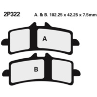 NISSIN 2P-322ST  Street /Off-Road Sintered Metal Brake pads -  for Ducati, for: MV Agusta, Triumph fitting for Ducati Streetfighter ABS 1100 1F01TH 2021, 208 PS, 153 kw (Front)