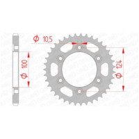 AFAM 50609-39  Steel Standard Rear Sprocket 50609 - 525 for Ducati 1000MONSTER, 1000SSSUPERSPORT, 916MONSTER  fitting for Ducati Sport Sportclassic Biposto/Monoposto 1000 C102AB 2009, 92 PS, 68 kw