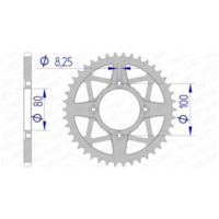 AFAM 93320-41  Aluminium Rear Sprocket 93320 - 520 for Beta, for: Gas Gas, Sherco fitting for Beta Evo  250 ZD3T6020 2012, 9,6 PS, 7,1 kw