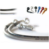 TECNIUM  SPEEDBRAKES Aviation Brake Hose Carbon/Silver Banjo for Suzuki GSX-R750  100173173