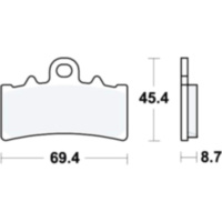 TRW MCB834 Bremsbeläge Bremsklotz Standard   passend f&uuml;r Husqvarna Svartpilen  401  2020, 44 PS, 32 kw (vorne)